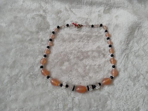 Vintage halskette rosenquarz - vintage,