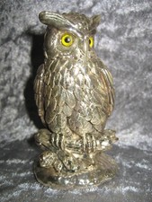 PLACCATO AG italienische silberbeschichtete Eule Vintage Deko Figur