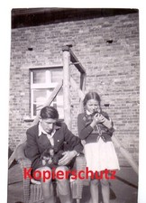 Moschin 1944 - Foto kleines Mädchen Junge Hundewelpen Westpreussen Mosina Posen