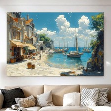 Leinwand Bild Strand Meer Boot
