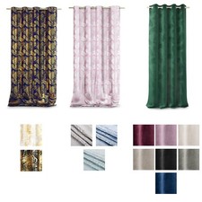 Vorhang halbverdunkelnd Deco Blättermotiv metallisch oder geprägt Samt mit Ösen