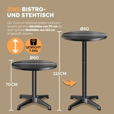 B-Ware 2in1 Stehtisch und Bistrotisch schwarz Tisch Party Möbel