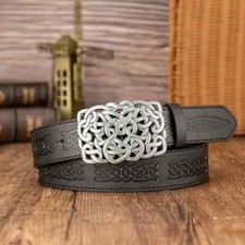 Ledergürtel Wikinger Kelten Knoten lang Gürtelschnalle Buckle Western Thor