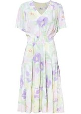 Viskose-Kleid mit Smock-Detail