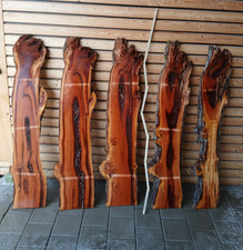 DEKO TOP ZWETSCHGEN BRETT, Bohle Baumkante gerissen ca.130x3cm rotes Edelholz