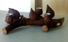 Echt  Erzgebirgische  Holzschnitzerei - Ast Kerzenhalter mit Zapfen für 4 Kerzen