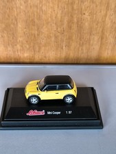 Schuco Modellauto Mini Cooper Gelb Schwarzes Dach  1:87 Gebraucht 