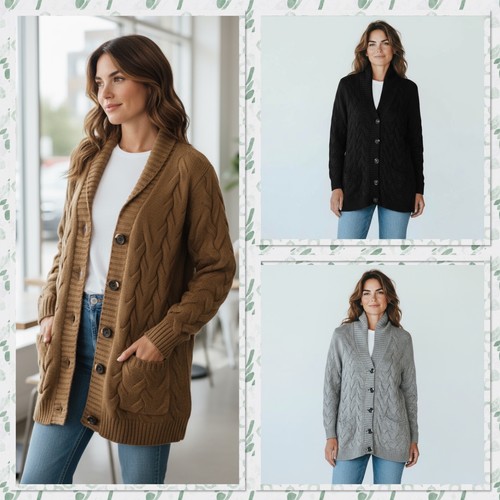 Damen strickjacke mit - strickjacke, taschen