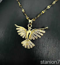 Phoenix Vogel Anhänger Edelstahl Kette Damen Schmuck Zirkon Steine Geschenk C13C