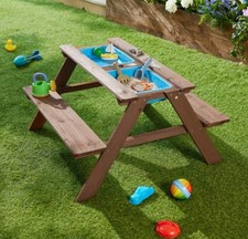 Playland Sitzbank mit Spieltisch Holz Gartenbank Wasserspieltisch Kinder Outdoor