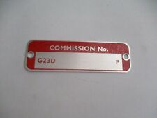 Typenschild Schild Oldtimer Commission MG MGB G23D P