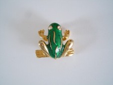 Vintage Brosche Email Frosch