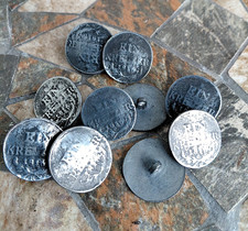 10 Metall Trachten/Zierknöpfe "Alte Münze" für Jacke und Mantel, 26 mm, mit Öse