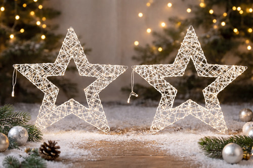 Weihnachtsdeko stern 2er set - weihnachtsdeko,