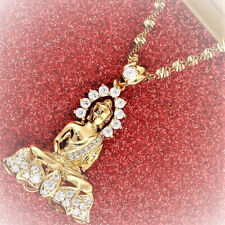 Edle Steine besetzte Buddha Kette vergoldet