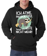 Youth Designz Herren Hoodie Faultier ICH ATME Lustiger Spruch Fun Print Logo