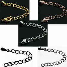 TOP: Verlängerungskette Kettenverlängerung Karabinerhaken Kettchen schwarz gold 