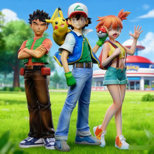 Pokemon Ash, Misty & Brock Figuren Set 18cm Bandai Anime PVC Sammlung Modell