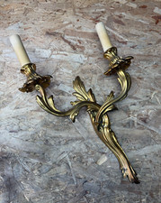 2-armiger Wandleuchte Messing Bronze? massiv goldfarben Barockstil