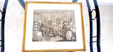 Antikes Kupferstich William Hogarth Serie A Harlot`s Progress 6 Bild Begräbnis