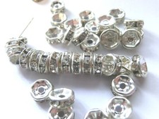 Strassrondelle 50 Strass Rondelle Farbe silber 6mm Schmuck basteln rund #S012
