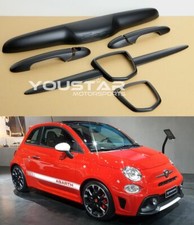 FIAT ABARTH MATT SATIN SCHWARZ COMBO ABZEICHEN ABDECKUNG VERKLEIDUNG 500 595 695