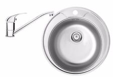 Runde Edelstahlspüle inkl. Zubehör und Armatur Spülbecken Spüle Küche B-Ware
