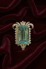 Art Déco Aquamarin Brosche