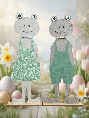 Frosch pärchen filz - frosch, dekofigur