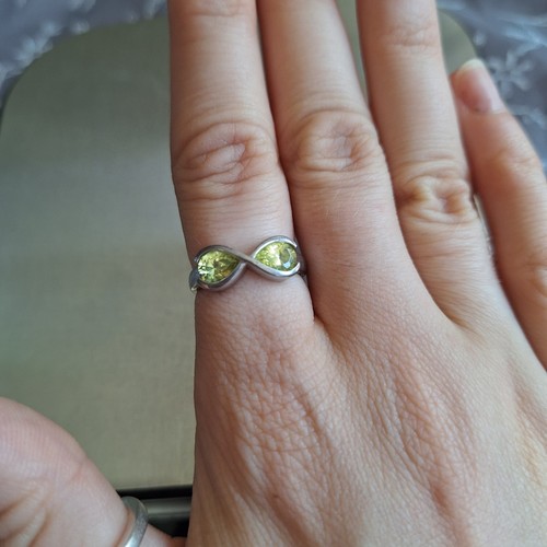 Eleganter silberring grüner - eleganter,