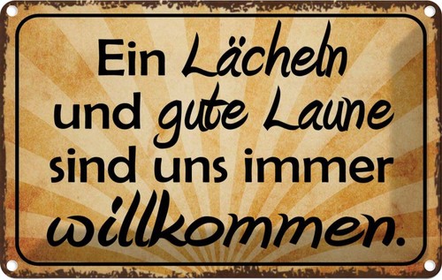 Blechschild 20x30 lächeln - 20x30, cm