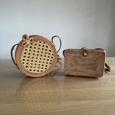 2 Korb Taschen - Rund und