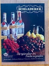 Schladerer Kirschwasser Himbeergeist Original 1973 Vintage Advert Werbung