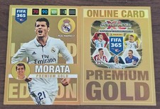 (2) 2016-17 FIFA 365 Adrenalyn Limited Edition Premium GOLD Lot 20 coins Morata
