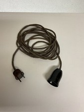 Verlängerungskabel mit Lampenfassung Stoffummantelt DDR 4,5m Bakelit
