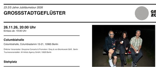 Grossstadtgeflüster ticket - grossstadtgeflüster, 1