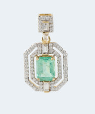 Harry Ivens IV Anhänger Gelbgold 585 mit einem Smaragd und Zirkonen ca. 2,12 ct.