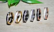 AUSWAHL +++ KERAMIK Ring STRASS rose gold silber 4mm EDELSTAHL weiß schwarz