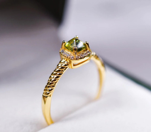 925 silber peridot ring - peridot,