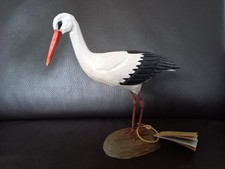 **TOP Wildlife Garden Storch handgeschnitzt Holz 19cm White Stork WG469 DecoBird