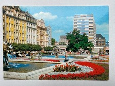 Ak Leipzig sachsenplatz Brunnen Design Plattenbau Straße Brühl  Foto DDR 1987