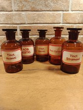 5 antike Apothekergläser