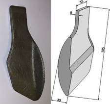 Anschweißspitze rechts für Schnabelschare, Pflugschare, Schare