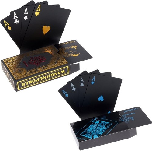 Schwarze pokerkarten aus pvc - pokerkarten,