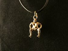 Sumoringer Anhänger mit Kette 24 Karat Vergoldet Sport Wettkampf Ring 