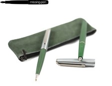 Vintage Kaweco VP31 Füllfederhalter & Kugelschreiber Set Grün Silber Stahl F-Nib