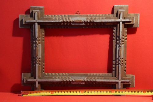 Antique tramp art frame - frame, 19th