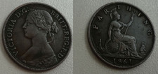 1Farthing 1861  - Victoria  -  ( Bro )         Großbritannien