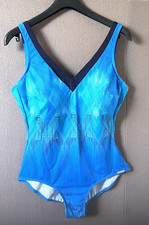 SUNMARIN Badeanzug h. blau Aqua tiefer Rücken Softschale d. blaue Blende 48 Neu