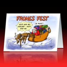 lustige Weihnachtskarten + individueller Eindruck Text Logo Firmen geschäftlich